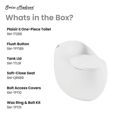 Swiss Madison Plaisir II One-Piece Elongated Toilet Top Flush 1.28 GPF