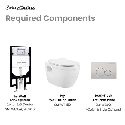Swiss Madison Ivy Wall-Hung Elongated Toilet Bowl