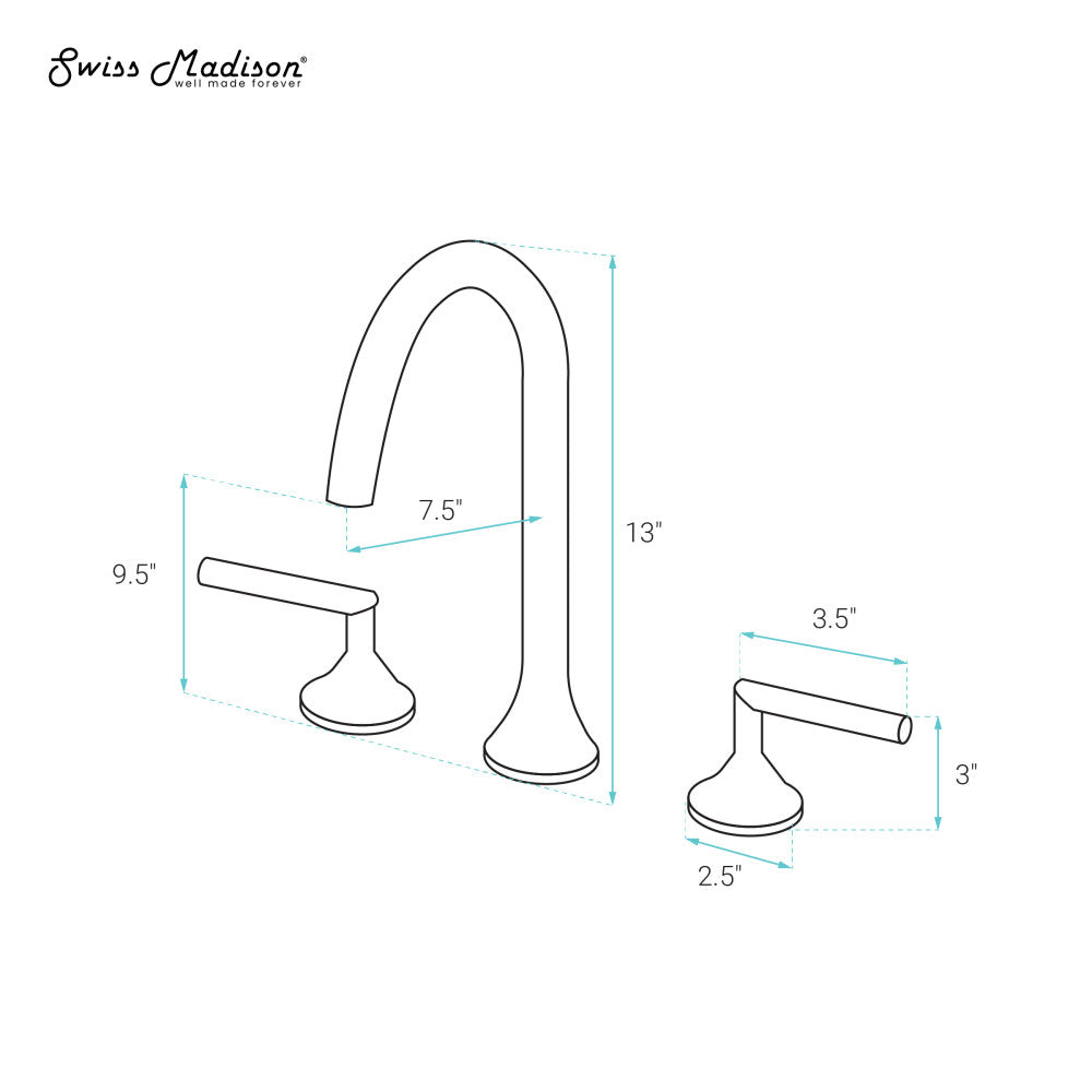Swiss Madison Daxton 8 in. Widespread Bathroom Faucet in Chrome