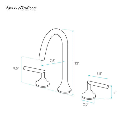 Swiss Madison Daxton 8 in. Widespread Bathroom Faucet in Chrome
