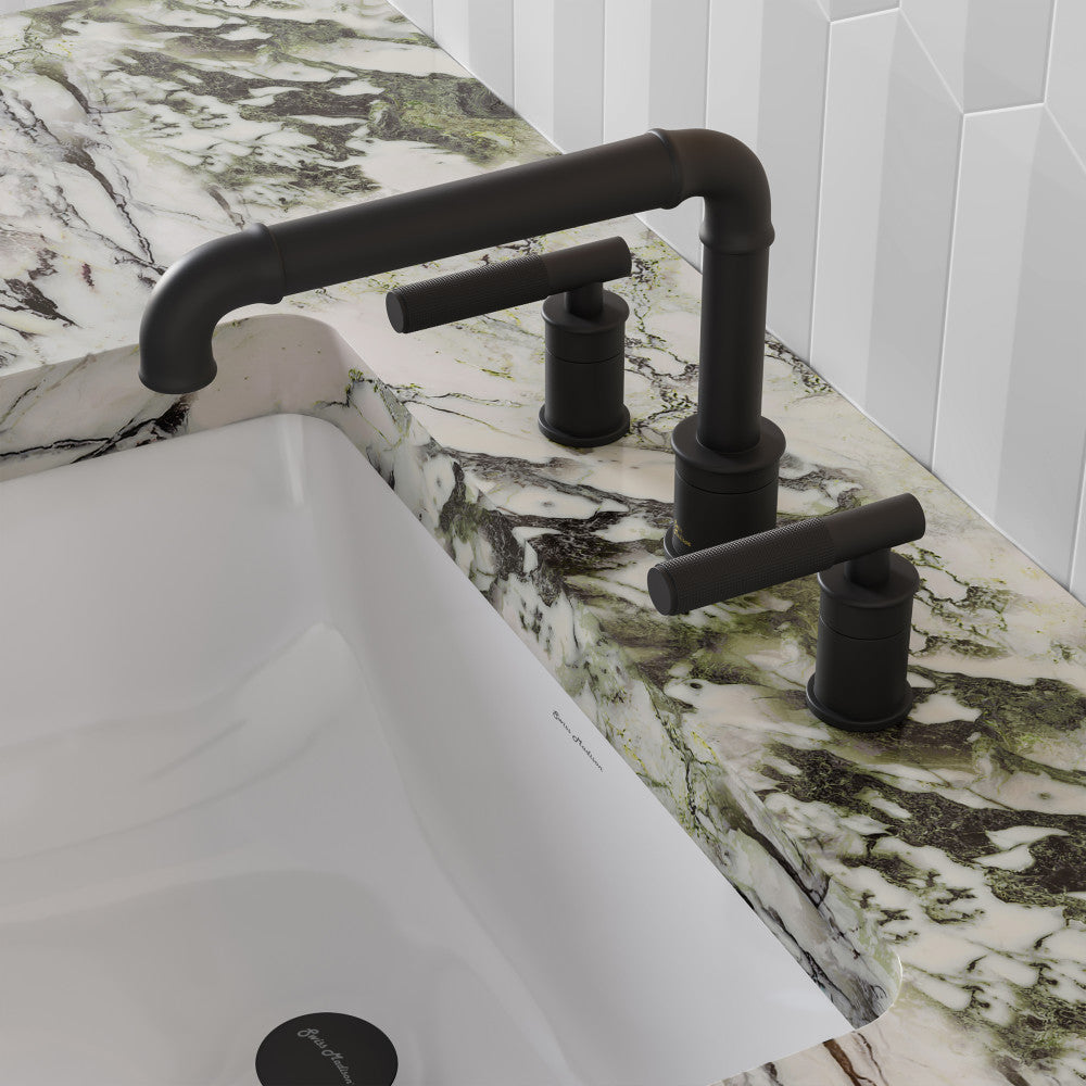 Swiss Madison Avallon 8 in. Widespread, Sleek Handle, Bathroom Faucet in Matte Black
