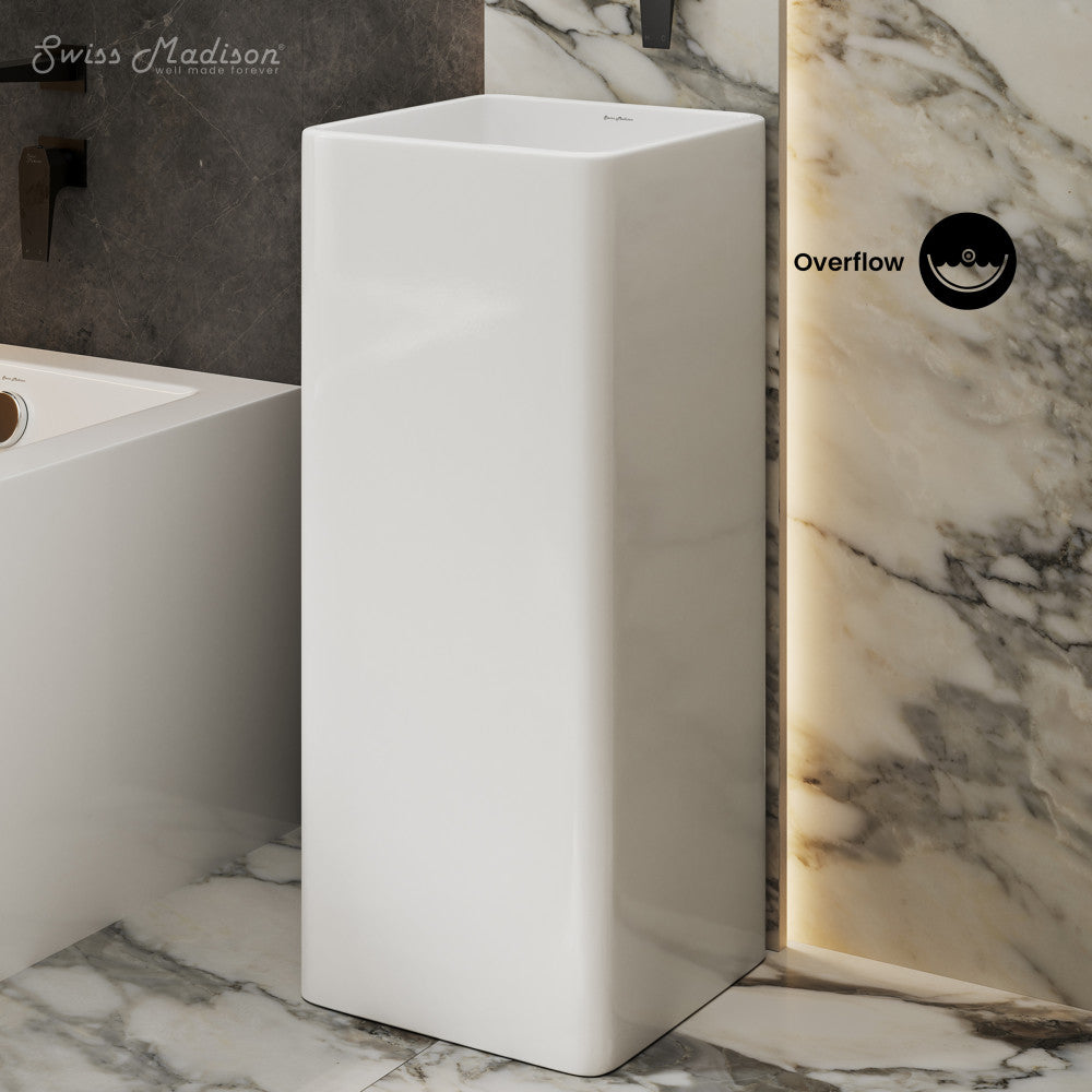 Swiss Madison Claire One-Piece Pedestal Sink