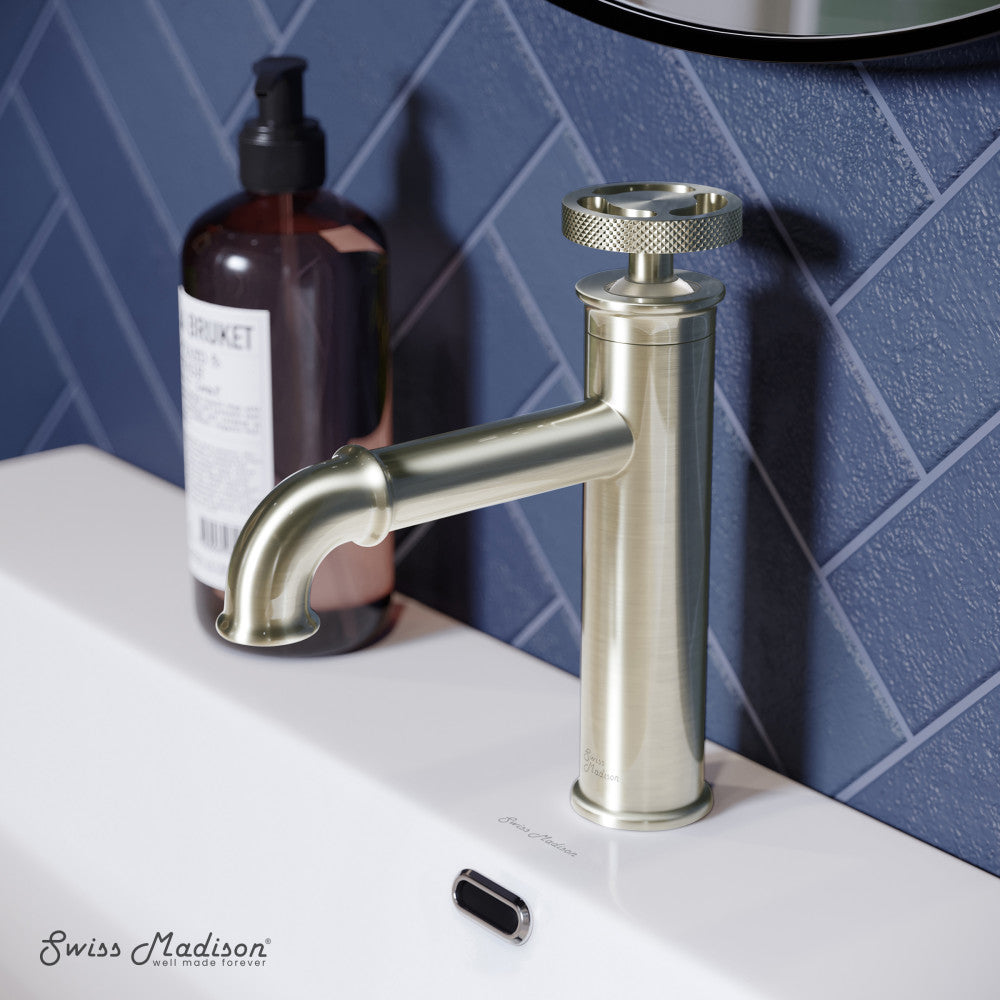 Swiss Madison Avallon Single Hole, Single-Handle Wheel, Bathroom Faucet in Brushed Nickel