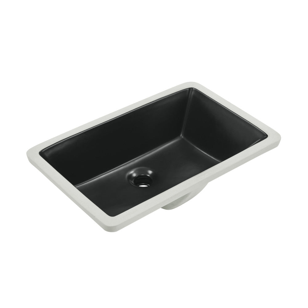 Swiss Madison Voltaire 21" Rectangle Undermount Bathroom Sink in Matte Black