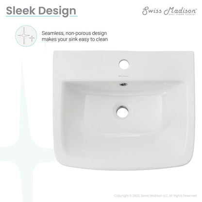 Swiss Madison Carre 21" Wall-Mount Bathroom Sink