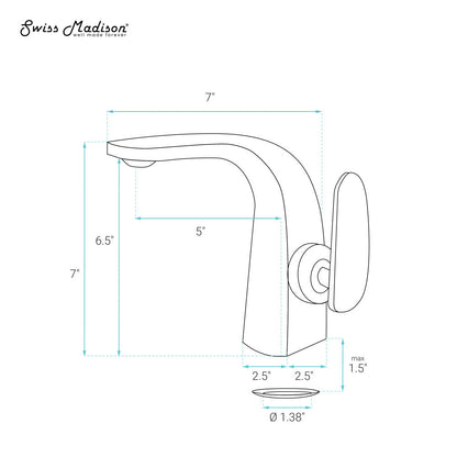Swiss Madison Chateau Single Hole, Single-Handle, Bathroom Faucet in Oil Rubbed Bronze