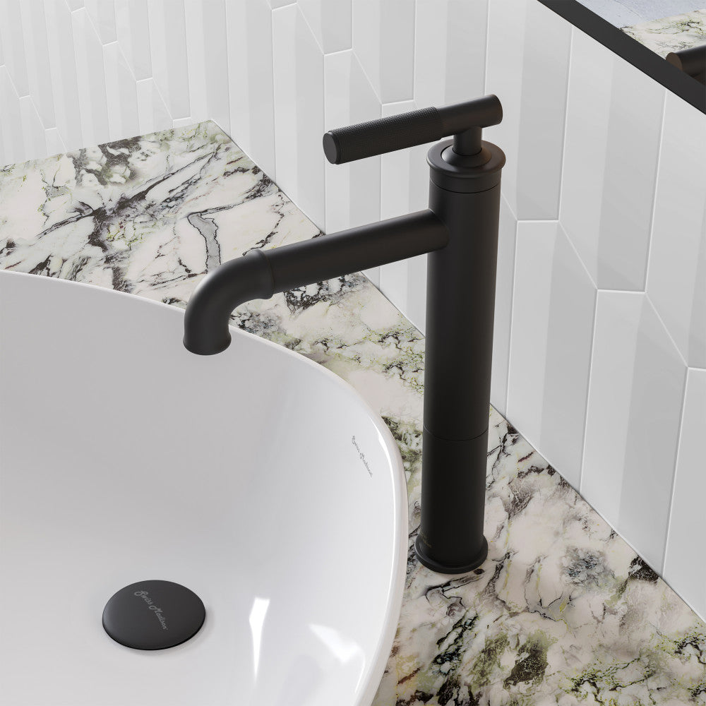 Swiss Madison Avallon Single Hole, Single-Handle Sleek, High Arc Bathroom Faucet in Matte Black