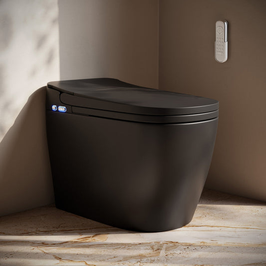 Swiss Madison Avancer One Piece Smart Toilet 1.28 GPF in Matte Black with Heated Bidet, Air Drying, Night Light, Foot Sensor