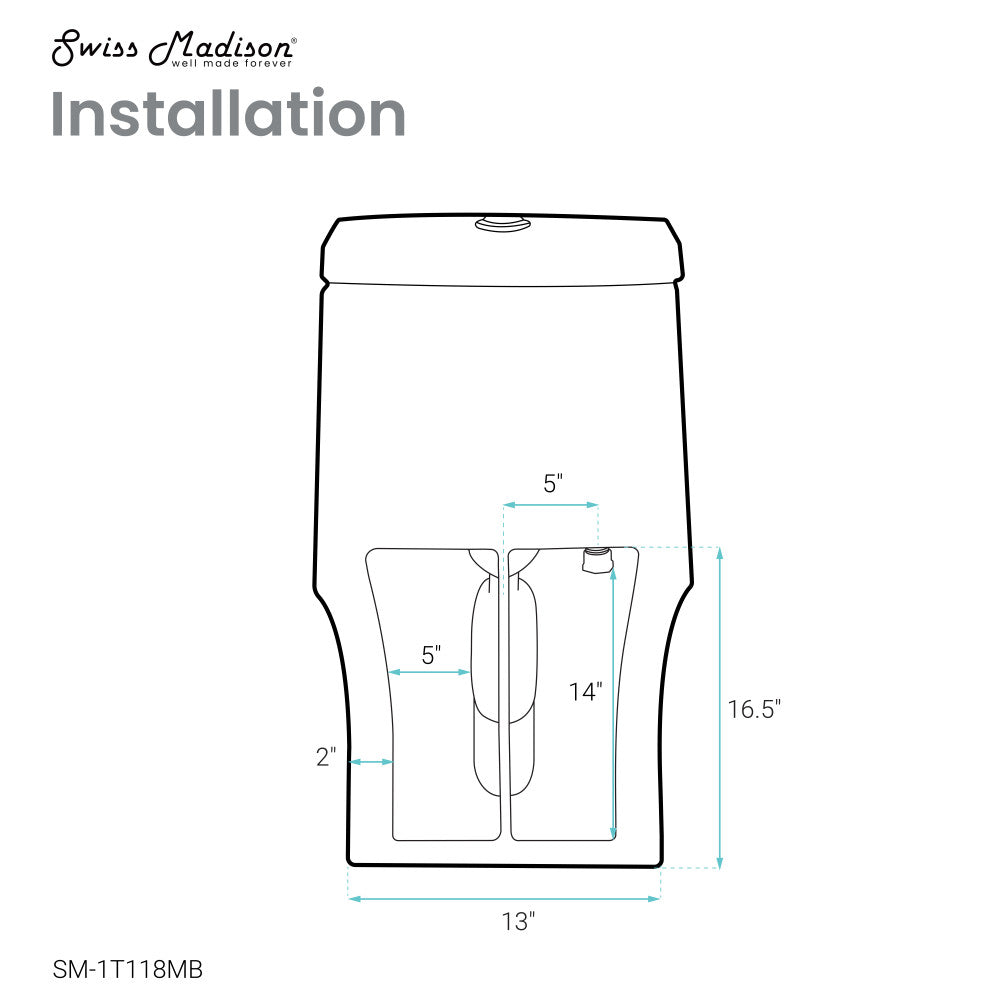 Swiss Madison Virage One-Piece Elongated Toilet Vortex Dual-Flush 1.1/1.6 gpf, Matte Black