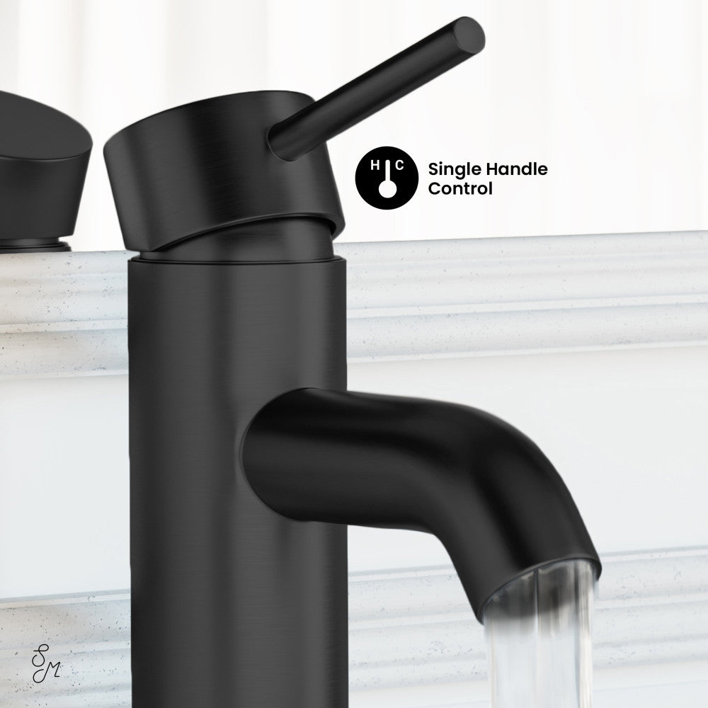 Swiss Madison Ivy Single Hole, Single-Handle, Bathroom Faucet in Matte Black