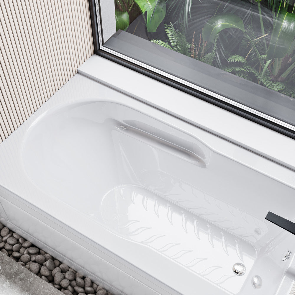 Swiss Madison Concorde 60" x 32" Acrylic Glossy White, Alcove, Integral, Right-Hand Drain, Apron Bathtub