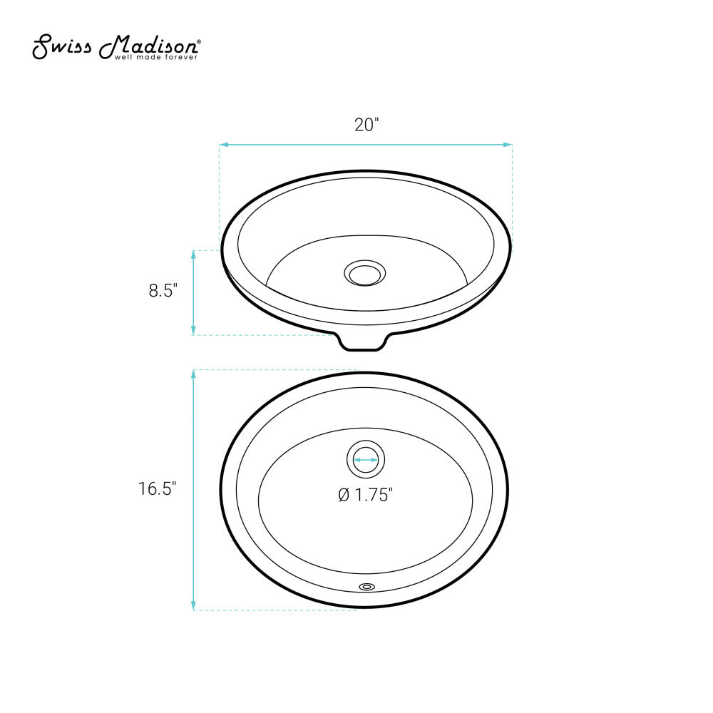 Swiss Madison Monaco 19 Oval Under-Mount Bathroom Sink