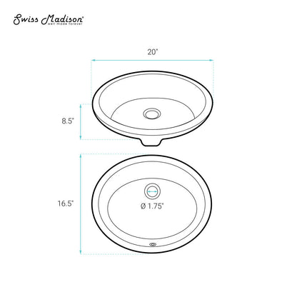 Swiss Madison Monaco 19 Oval Under-Mount Bathroom Sink