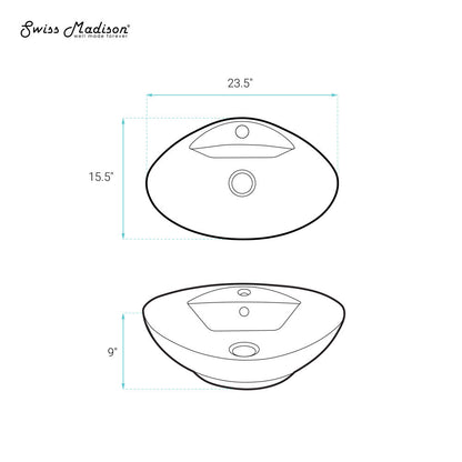 Swiss Madison Ivy 23 Oval Ceramic Vessel Sink