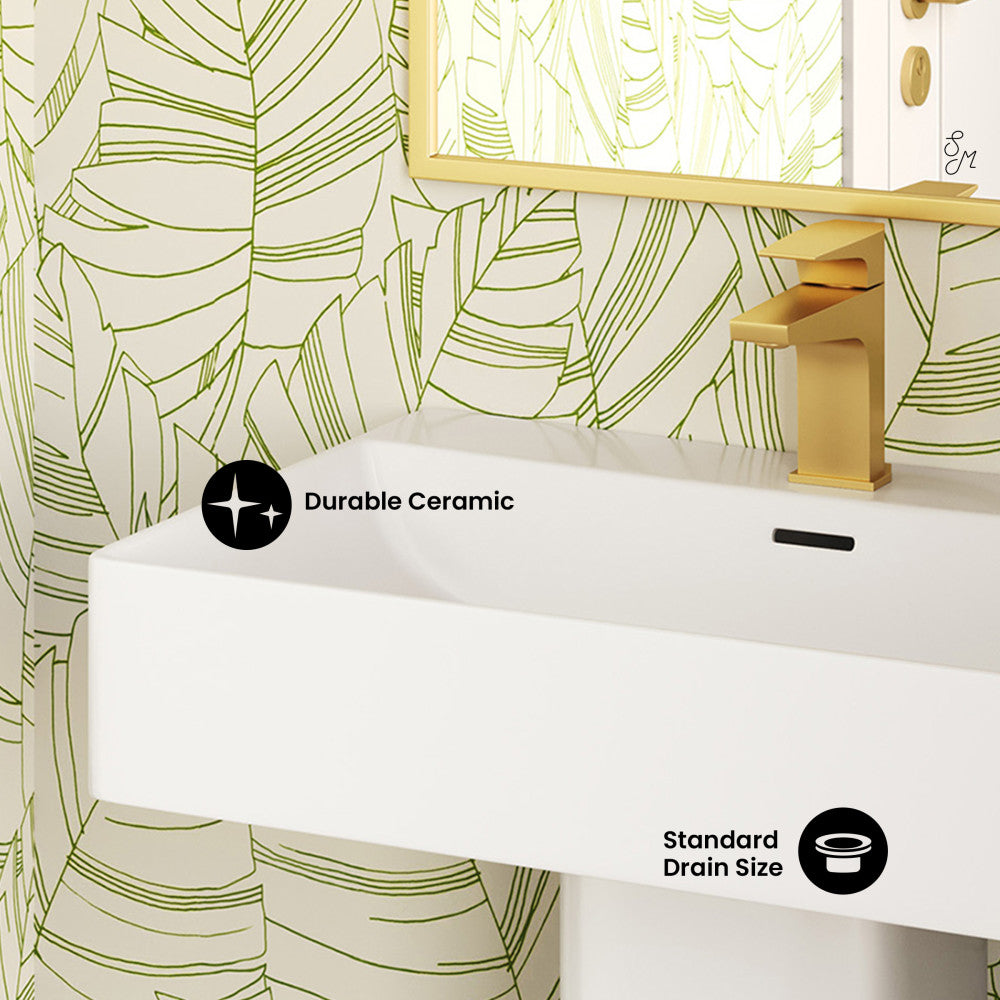 Swiss Madison Concorde Square Two-Piece Pedestal Sink