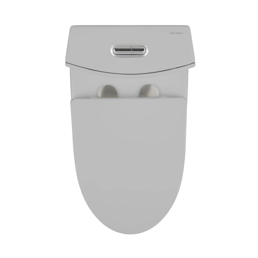 Swiss Madison St. Tropez One-Piece Elongated Toilet Vortex™ Dual-Flush 1.1/1.6 gpf in Matte Grey