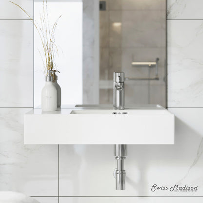 Swiss Madison St. Tropez 24" Rectangle Wall-Mounted Sink with Right Side Faucet Mount
