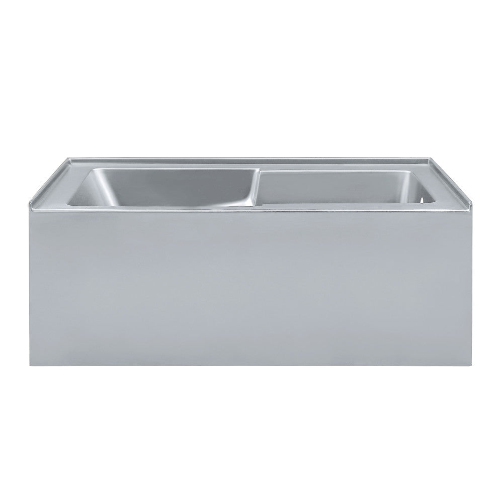 Swiss Madison Voltaire 60" x 32" Right-Hand Drain Alcove Bathtub with Apron and Armrest in Matte Grey