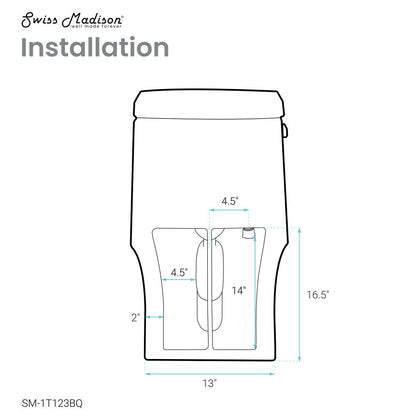Swiss Madison Virage One Piece Elongated Left Side Flush Handle Toilet 1.28 gpf in Bisque
