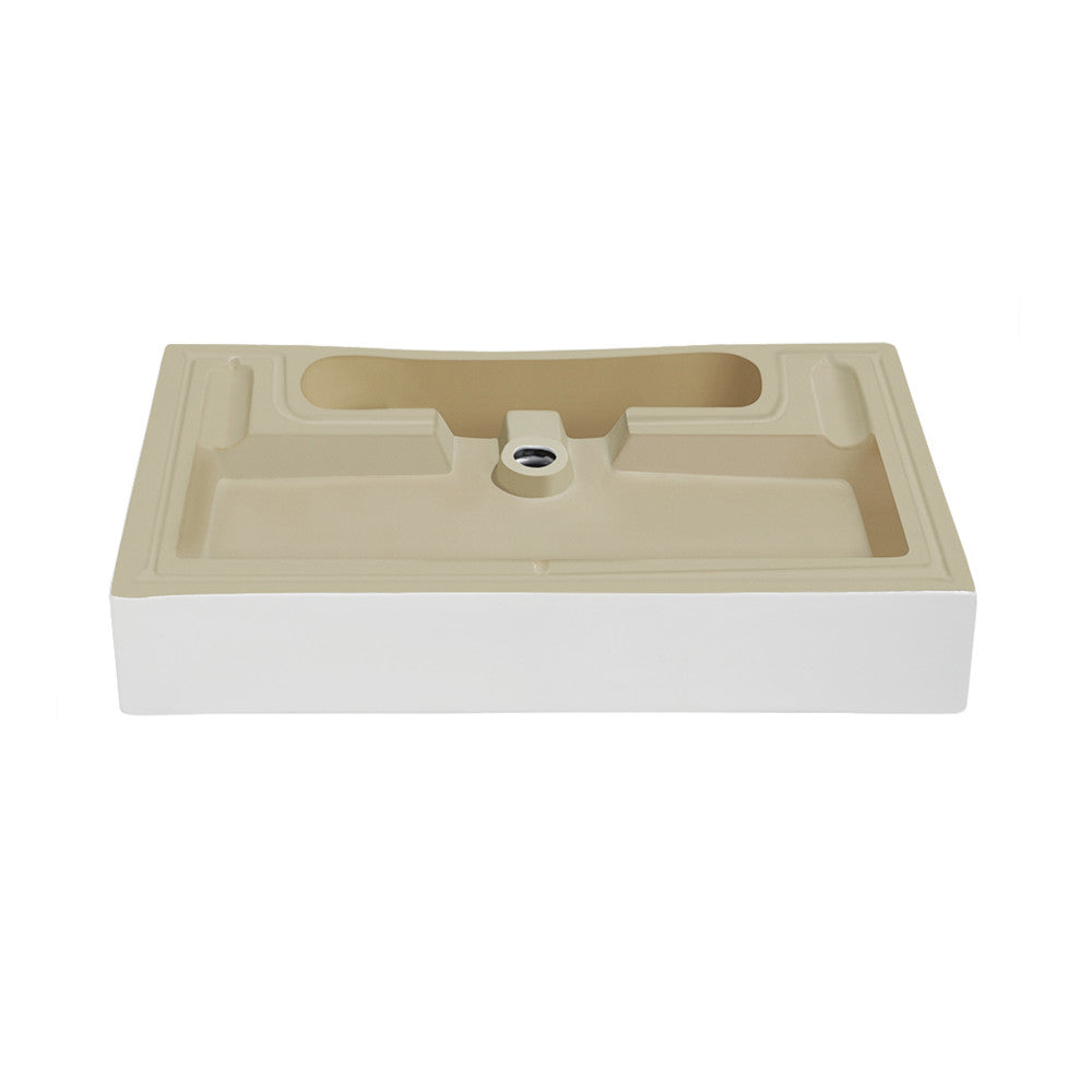 Swiss Madison Voltaire 32" Rectangle Vessel Sink in Glossy White with Faucet Mount