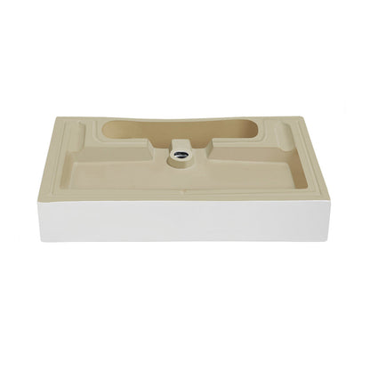 Swiss Madison Voltaire 32" Rectangle Vessel Sink in Glossy White with Faucet Mount