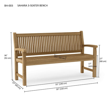 Anderson Teak Sahara 3-Seater Bench