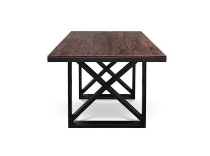 Maxima House KANTO Glass top Solid Wood Dining Table