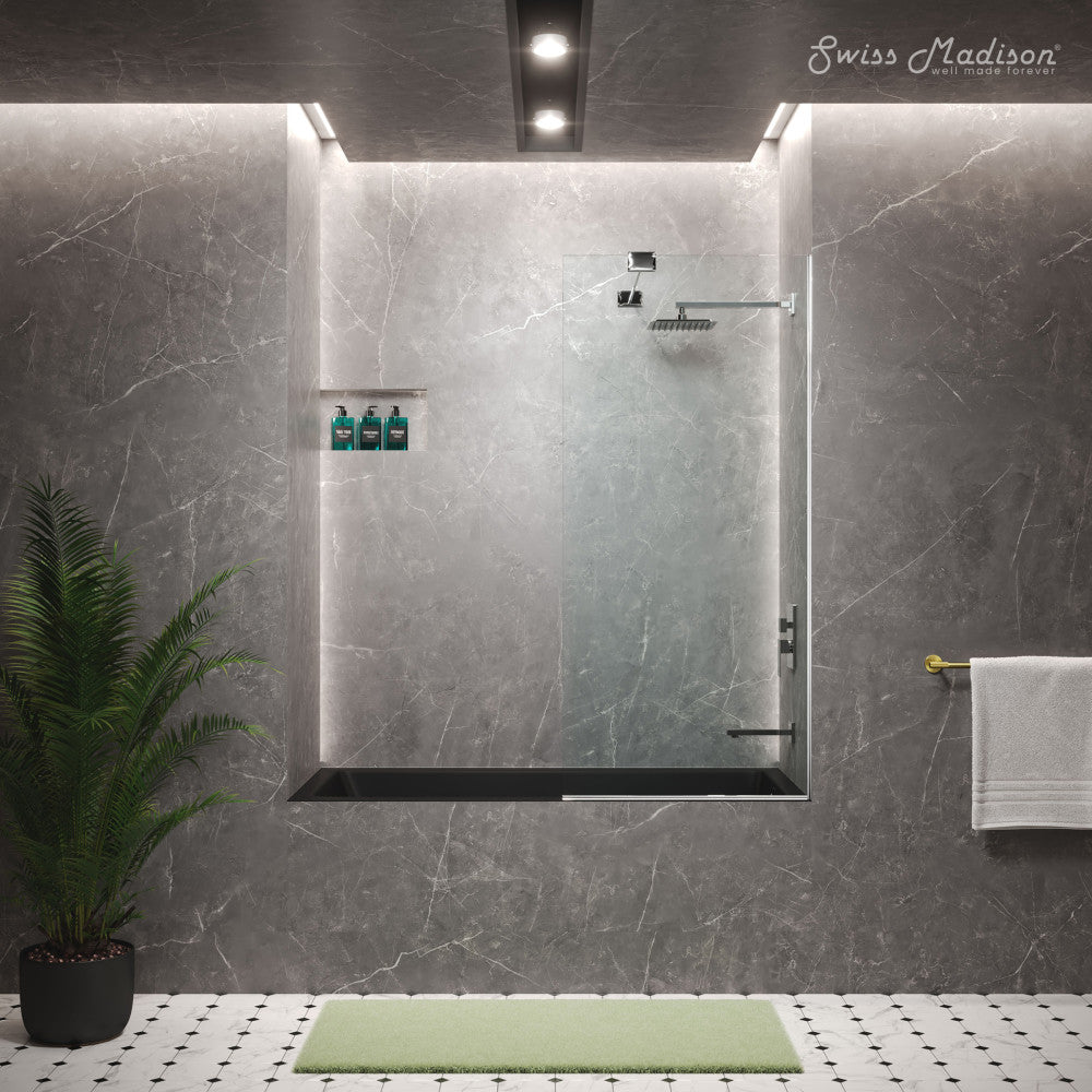 Swiss Madison Voltaire 60" x 30" Right-Hand Drain Alcove Bathtub in Matte Black