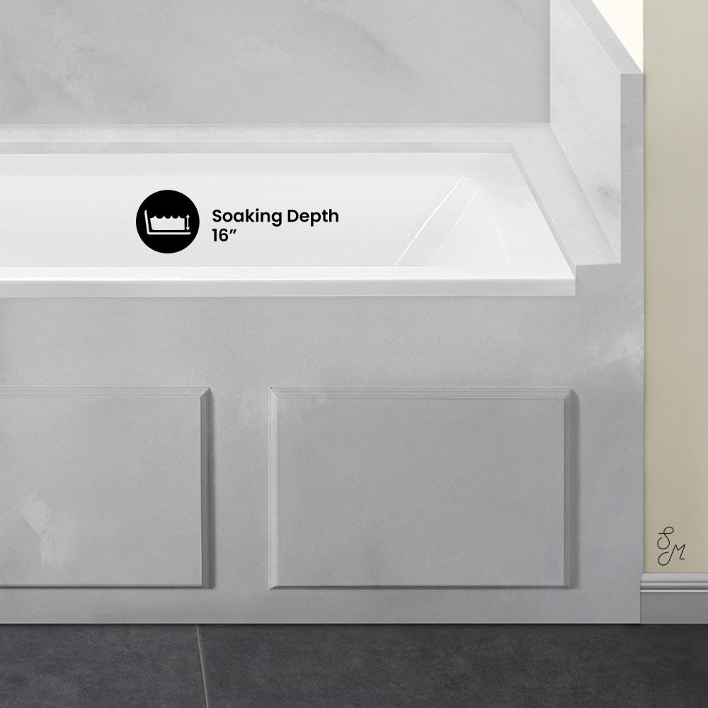 Swiss Madison Voltaire 60" x 32" Left-Hand Drain Alcove Bathtub