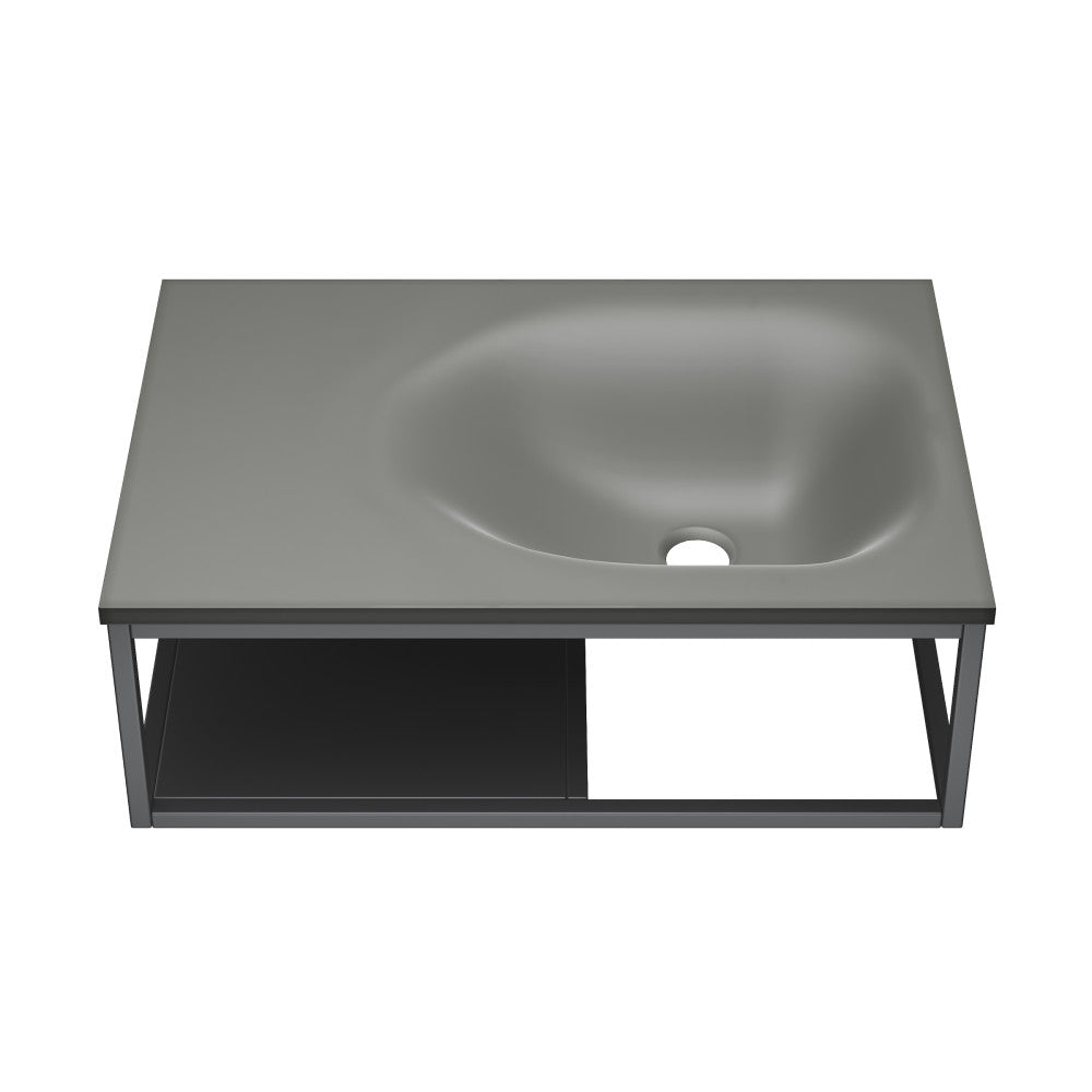 Swiss Madison Lisse 24" Rectangle Concrete Wall-Mount Bathroom Sink in Dark Grey