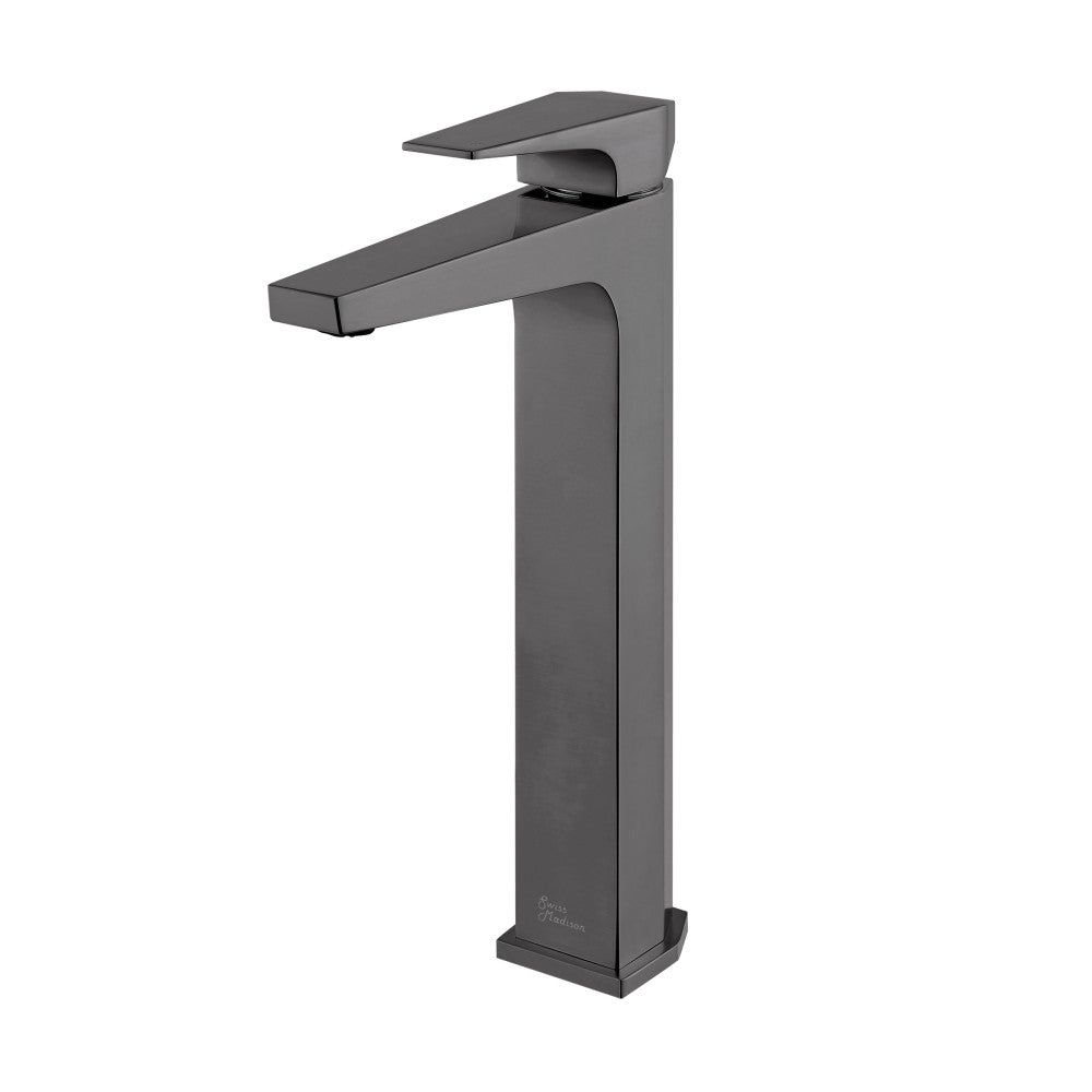 Swiss Madison Voltaire Single Hole, Single-Handle, High Arc Bathroom Faucet in Gunmetal Grey