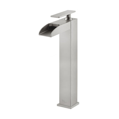 Swiss Madison Concorde Single Hole, Single-Handle, High Arc Waterfall, Bathroom Faucet in Brushed Nickel