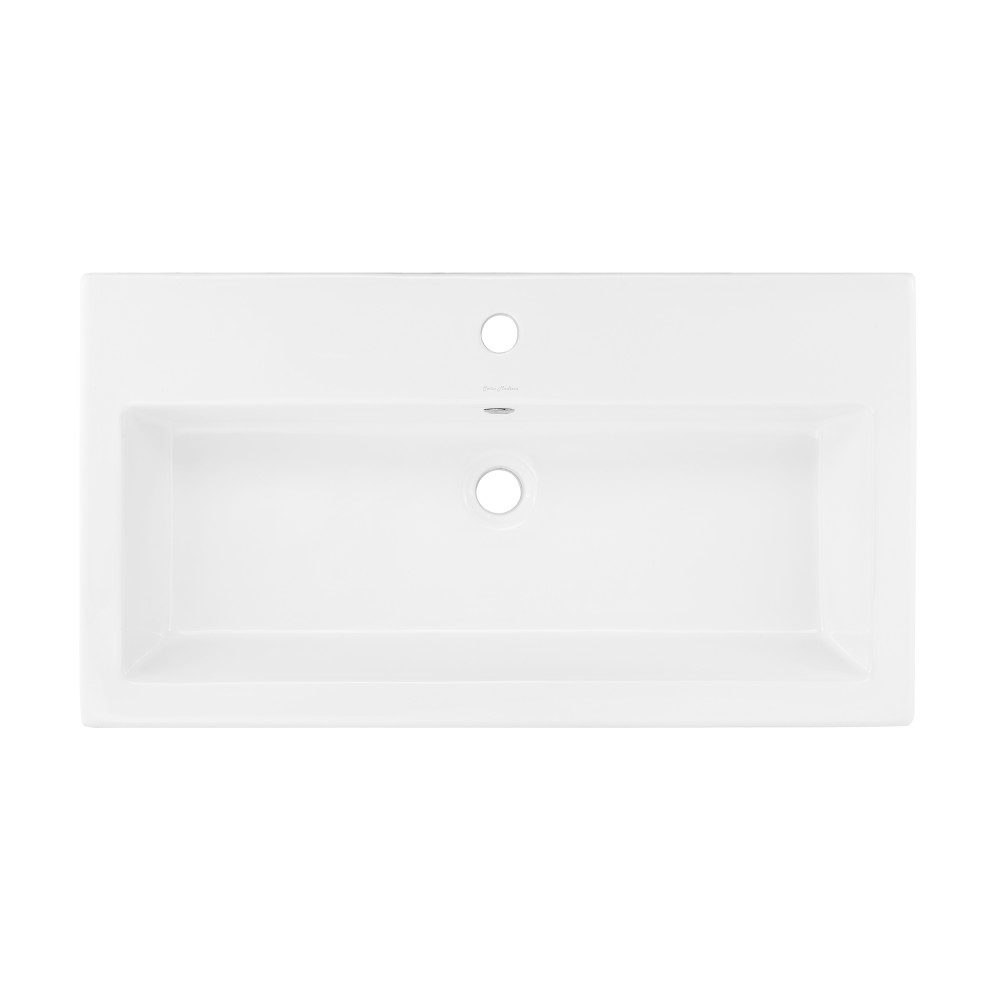 Swiss Madison Voltaire Wide Rectangle Wall-Mount Sink in Shiny White