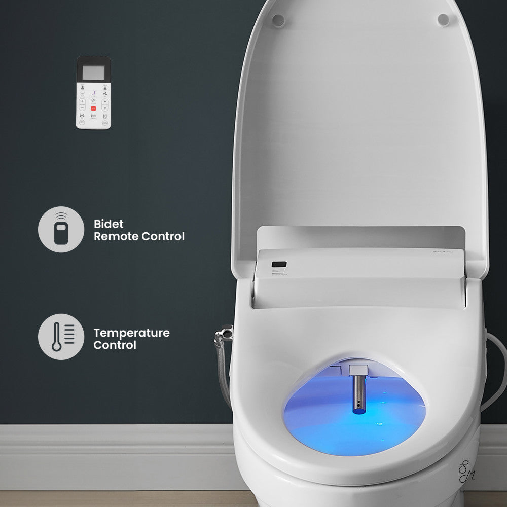 Swiss Madison St. Tropez One-Piece Elongated Toilet Vortex Dual-Flush 1.1/1.6 gpf with Smart Seat Bidet Option 2