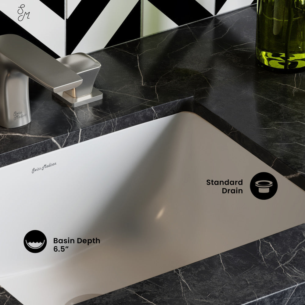 Swiss Madison Plaisir 18.5 Rectangular Under-Mount Bathroom Sink