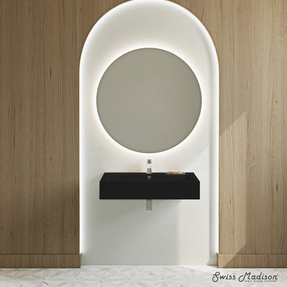 Swiss Madison Voltaire 32" Rectangle Wall-Mounted Sink in Matte Black