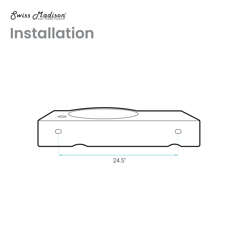 Swiss Madison Chateau 30" Right Side Faucet Wall-Mount Bathroom Sink