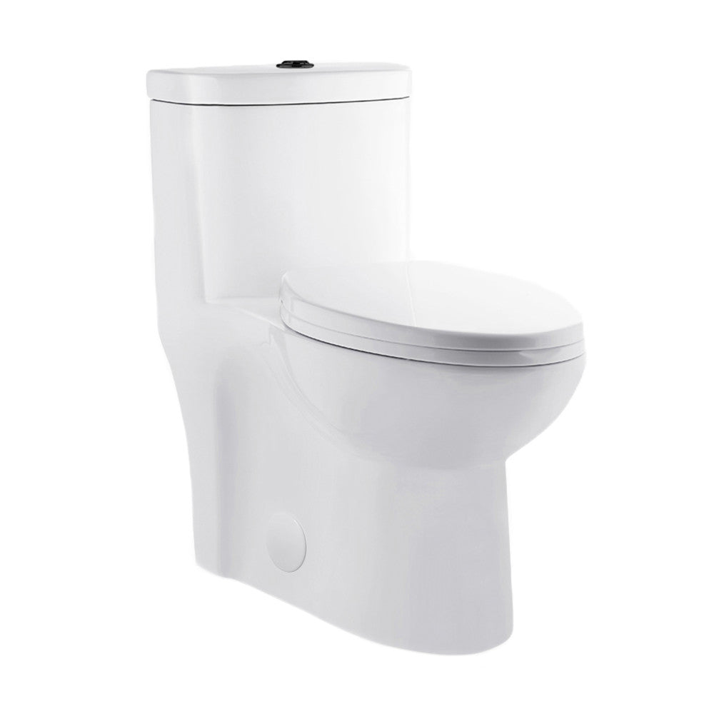 Swiss Madison Sublime One Piece Elongated Toilet Dual Flush, Black Hardware 1.1/1.6 gpf