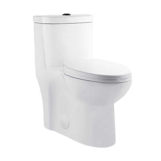 Swiss Madison Sublime One Piece Elongated Toilet Dual Flush, Black Hardware 1.1/1.6 gpf