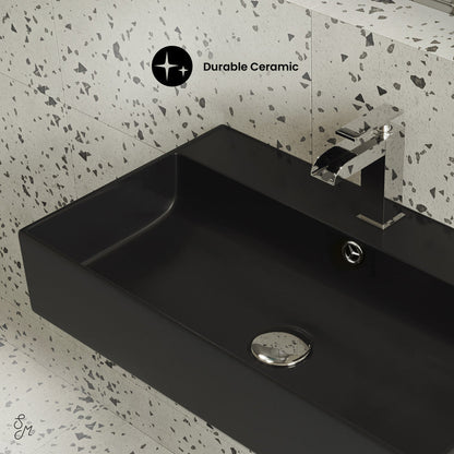 Swiss Madison Claire 22" Rectangle Wall-Mount Bathroom Sink in Matte Black