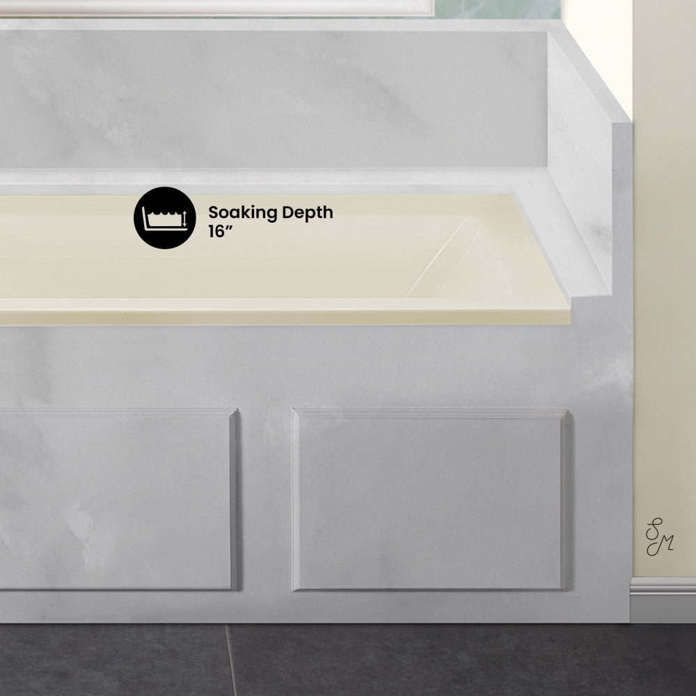 Swiss Madison Voltaire 60" x 30" Left-Hand Drain Alcove Bathtub in Bisque