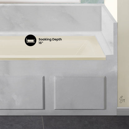 Swiss Madison Voltaire 60" x 30" Left-Hand Drain Alcove Bathtub in Bisque