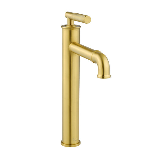 Swiss Madison Avallon Single Hole, Single-Handle Sleek, High Arc Bathroom Faucet in Brushed Gold