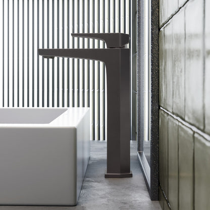 Swiss Madison Voltaire Single Hole, Single-Handle, High Arc Bathroom Faucet in Gunmetal Grey