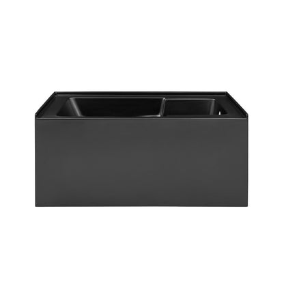 Swiss Madison Voltaire 54" x 30" Right-Hand Drain Alcove Bathtub with Apron in Matte Black