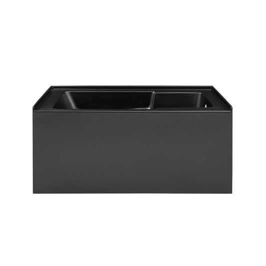 Swiss Madison Voltaire 54" x 30" Right-Hand Drain Alcove Bathtub with Apron in Matte Black
