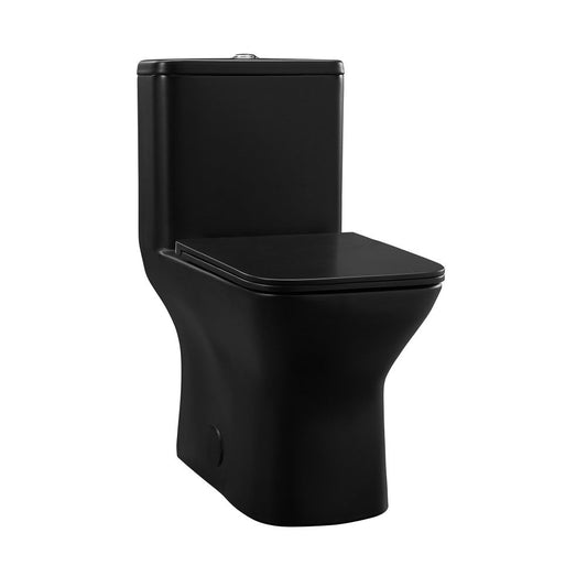 Swiss Madison Carre One-Piece Square Toilet Dual-Flush in Matte Black 1.1/1.6 gpf