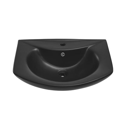 Swiss Madison Chateau Two-Piece Round Pedestal Sink in Matte Black