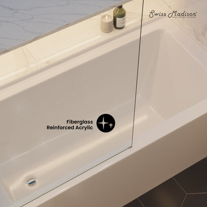 Swiss Madison Voltaire 60 x 30 Skirted Left Drain Soaking Apron Bathtub in Glossy White