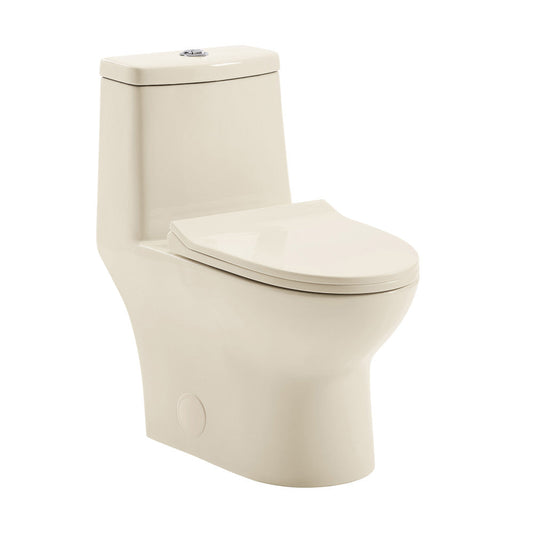 Swiss Madison Ivy One Piece Toilet Dual Vortex Flush 1.1/1.6 gpf in Bisque